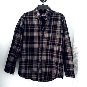 Ridgecut Toughwear Flannel Shirt Black/Gray & Red Plaid Size Small